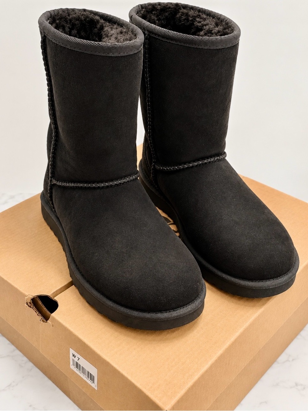 UGG Women's Black Mid-Calf Shearling Winter Boots